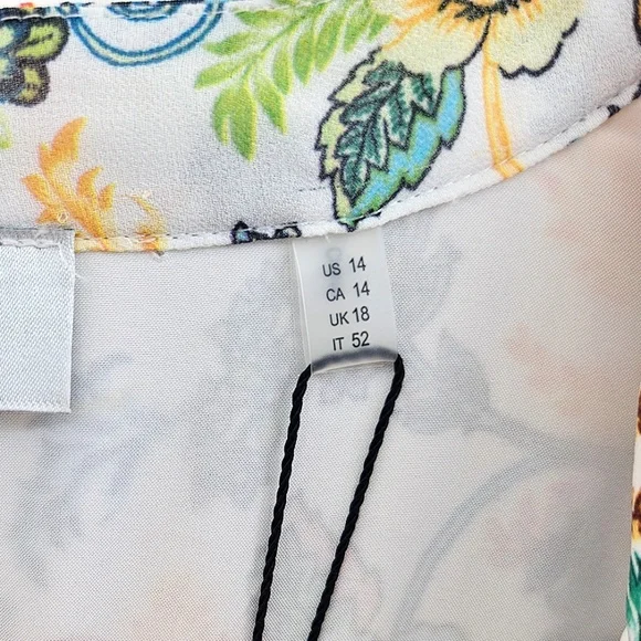 Elie Tahari Aimee Summer Palace Tiered Floral-Print Midi/Maxi Dress SIZE 14 - Picture 8 of 16